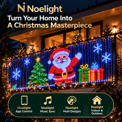 Tenda LED Noelight sul balcone